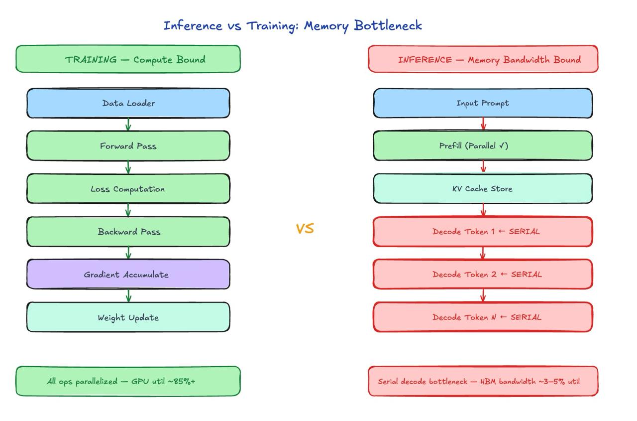 Inference vs Training: Memory Bottleneck